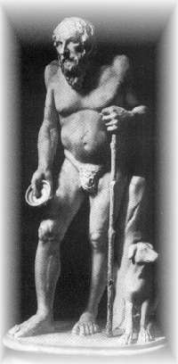 Estatuilla del filsofo cnico Digenes de Sinope (413-323 aC)